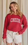 Cheer Graphic Sweatshirt in Cranberry Heather for Game Day