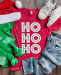 Ho Ho Ho Christmas Graphic Tee in Red