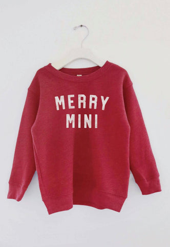 Merry Mini Toddler Graphic Sweatshirt Cranberry Heather