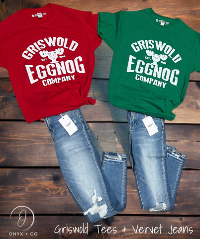 Griswold Eggnog Company Tee in Kelly Green