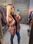 Corduroy Leopard Print Shacket in Pink