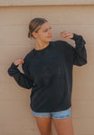 UNIVERSITY OF NEBRASKA VINTAGE 81 EMBOSS - COMFORT CREWNECK IN WASHED BLACK