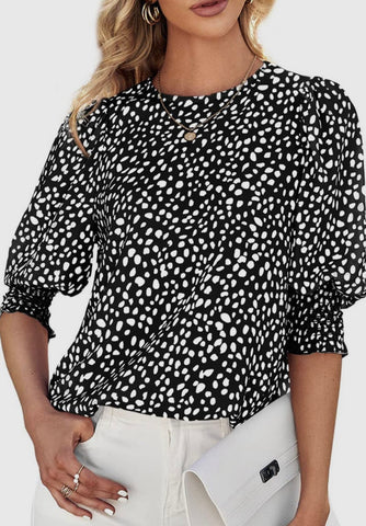 Black and White Tunic Blouse