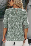 Green and White Tunic Blouse