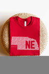 Nebraska State Graphic Tee in Red