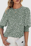 Green and White Tunic Blouse