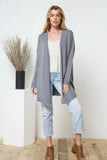 Beyond Soft Knit Open Cardigan in Grey