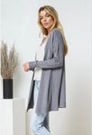 Beyond Soft Knit Open Cardigan in Grey