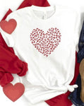 Valentine Leopard Heart Short Sleeve Graphic Tee on Bella Canvas