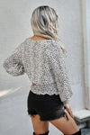 Leopard Print Smocked Blouse