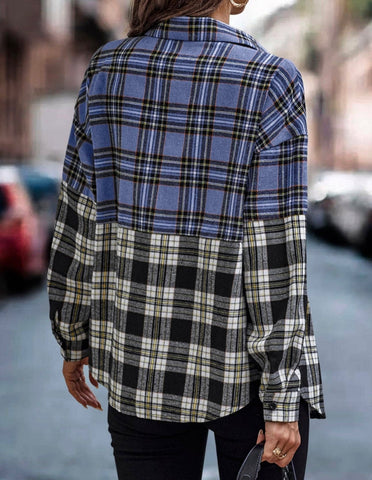 two tone dress shirt Two Tone Plaid Button Down Shirt XL