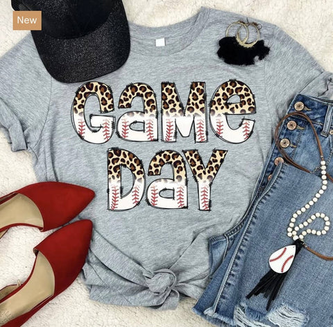 Game Day Baseball Cheetah Print T-Shirt