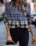 Two Tone Plaid Button Down Shirt