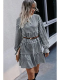 Tiered Gingham Print Dress