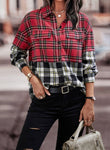 TWO TONE PLAID BUTTON DOWN SHIRT IN RED