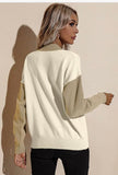 Long Sleeve Round Neck Sweater in Beige