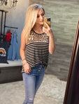 Animal and Stripe Tank Top