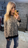 Leopard Pullover Sweatshirt with Slits